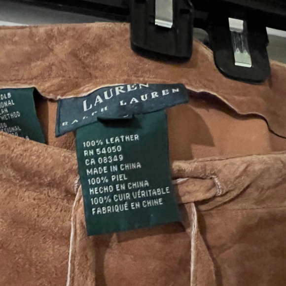 RALPH LAUREN SUEDE 22W MIDI SKIRT MAX WAIST 42 INCHES CAMEL TAN - Picture 14 of 14